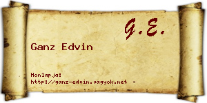 Ganz Edvin névjegykártya